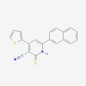 molecular formula C20H12N2S2 B324905 6-(Naphthalen-2-yl)-4-(thiophen-2-yl)-2-thioxo-1,2-dihydropyridine-3-carbonitrile 