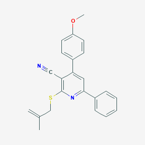 molecular formula C23H20N2OS B324906 4-(4-Methoxyphenyl)-2-[(2-methyl-2-propen-1-yl)sulfanyl]-6-phenylnicotinonitrile 