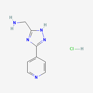 [5-(pyridin-4-yl)-4H-1,2,4-triazol-3-yl]methanamine hydrochloride