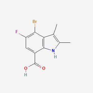 molecular formula C11H9BrFNO2 B3249112 4-Bromo-5-fluoro-2,3-dimethyl-1h-indole-7-carboxylic acid CAS No. 1912445-96-5