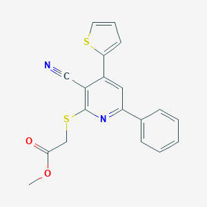 molecular formula C19H14N2O2S2 B324916 Methyl [(3-cyano-6-phenyl-4-thien-2-ylpyridin-2-yl)thio]acetate 