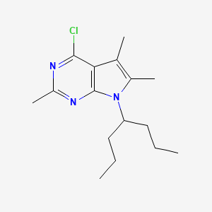 molecular formula C16H24ClN3 B3249188 4-Chloro-7-(heptan-4-yl)-2,5,6-trimethyl-7H-pyrrolo[2,3-d]pyrimidine CAS No. 192129-45-6
