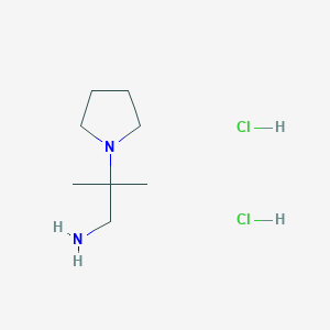 molecular formula C8H20Cl2N2 B3249191 2-Methyl-2-(pyrrolidin-1-YL)propan-1-amine dihydrochloride CAS No. 1923088-42-9