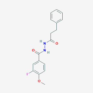 molecular formula C17H17IN2O3 B324920 3-iodo-4-methoxy-N'-(3-phenylpropanoyl)benzohydrazide 