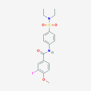 molecular formula C18H21IN2O4S B324921 N-{4-[(diethylamino)sulfonyl]phenyl}-3-iodo-4-methoxybenzamide 