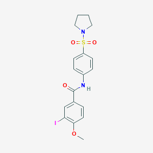 molecular formula C18H19IN2O4S B324923 3-iodo-4-methoxy-N-[4-(1-pyrrolidinylsulfonyl)phenyl]benzamide 