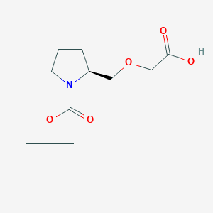 molecular formula C12H21NO5 B3249248 (S)-2-Carboxymethoxymethyl-pyrrolidine-1-carboxylic acid tert-butyl ester CAS No. 193086-18-9