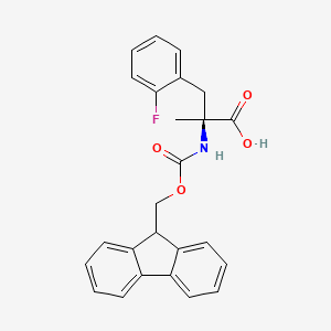 molecular formula C25H22FNO4 B3249255 (S)-2-((((9H-Fluoren-9-yl)methoxy)carbonyl)amino)-3-(2-fluorophenyl)-2-methylpropanoic acid CAS No. 193086-74-7