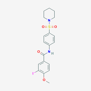 molecular formula C19H21IN2O4S B324928 3-iodo-4-methoxy-N-[4-(1-piperidinylsulfonyl)phenyl]benzamide 