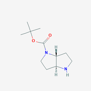 molecular formula C11H20N2O2 B3249291 (3aS,6aR)-tert-butyl hexahydropyrrolo[3,2-b]pyrrole-1(2H)-carboxylate CAS No. 1932128-99-8