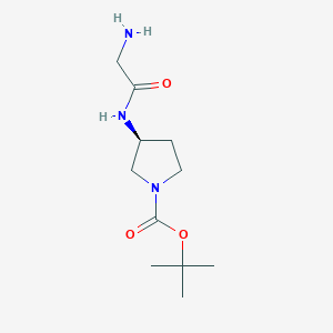 molecular formula C11H21N3O3 B3249324 (S)-3-(2-Amino-acetylamino)-pyrrolidine-1-carboxylic acid tert-butyl ester CAS No. 193269-79-3