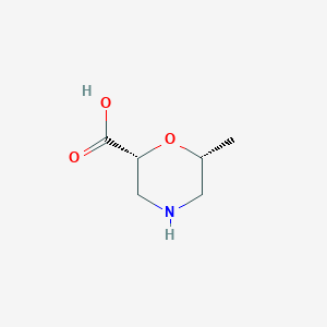molecular formula C6H11NO3 B3249329 (2R,6R)-6-Methylmorpholine-2-carboxylic acid CAS No. 1932788-87-8