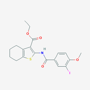 molecular formula C19H20INO4S B324934 Ethyl 2-[(3-iodo-4-methoxybenzoyl)amino]-4,5,6,7-tetrahydro-1-benzothiophene-3-carboxylate 