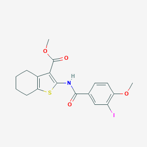 molecular formula C18H18INO4S B324935 Methyl 2-[(3-iodo-4-methoxybenzoyl)amino]-4,5,6,7-tetrahydro-1-benzothiophene-3-carboxylate 