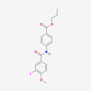 molecular formula C18H18INO4 B324940 Propyl 4-[(3-iodo-4-methoxybenzoyl)amino]benzoate 