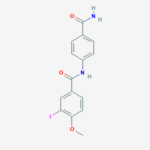 molecular formula C15H13IN2O3 B324947 N-(4-carbamoylphenyl)-3-iodo-4-methoxybenzamide 