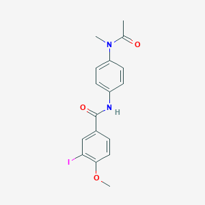 molecular formula C17H17IN2O3 B324951 N-{4-[acetyl(methyl)amino]phenyl}-3-iodo-4-methoxybenzamide 