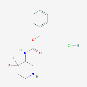 molecular formula C13H17ClF2N2O2 B3249554 3-Cbz-Amino-4,4-difluoropiperidine HCl CAS No. 1951441-71-6