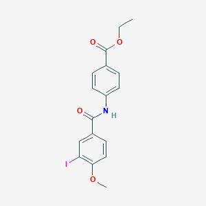 molecular formula C17H16INO4 B324959 Ethyl 4-[(3-iodo-4-methoxybenzoyl)amino]benzoate 