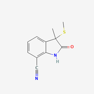3-methyl-3-(methylsulfanyl)-2-oxo-2,3-dihydro-1H-indole-7-carbonitrile