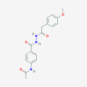 molecular formula C18H19N3O4 B324965 N-[4-({2-[(4-methoxyphenyl)acetyl]hydrazino}carbonyl)phenyl]acetamide 