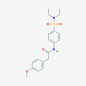 molecular formula C19H24N2O4S B324966 N-{4-[(diethylamino)sulfonyl]phenyl}-2-(4-methoxyphenyl)acetamide 