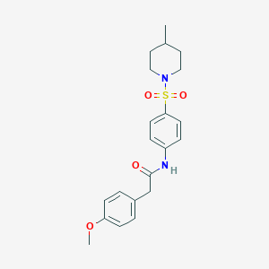 molecular formula C21H26N2O4S B324967 2-(4-methoxyphenyl)-N-{4-[(4-methylpiperidin-1-yl)sulfonyl]phenyl}acetamide 