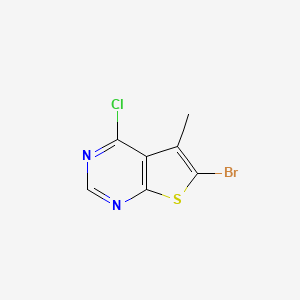 molecular formula C7H4BrClN2S B3249735 6-Bromo-4-chloro-5-methylthieno[2,3-d]pyrimidine CAS No. 19673-93-9