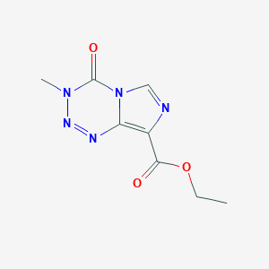 molecular formula C8H9N5O3 B3249750 Ethyl 3-methyl-4-oxo-3,4-dihydroimidazo[5,1-d][1,2,3,5]tetrazine-8-carboxylate CAS No. 196806-14-1