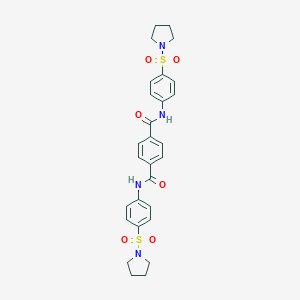 molecular formula C28H30N4O6S2 B324976 N,N'-bis[4-(1-pyrrolidinylsulfonyl)phenyl]terephthalamide 