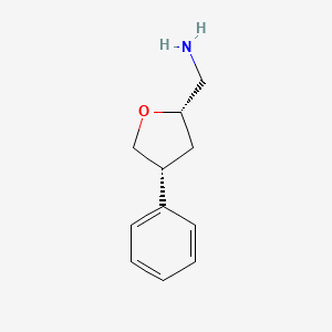 molecular formula C11H15NO B3249760 rac-[(2R,4S)-4-phenyloxolan-2-yl]methanamine, cis CAS No. 1969288-00-3