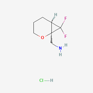 molecular formula C7H12ClF2NO B3249766 rac-[(1R,6R)-7,7-difluoro-2-oxabicyclo[4.1.0]heptan-1-yl]methanamine hydrochloride CAS No. 1969288-02-5