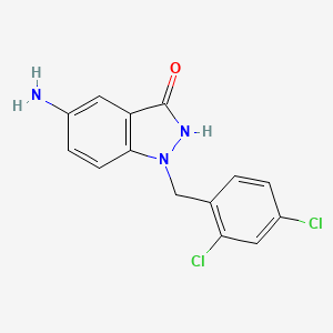 molecular formula C14H11Cl2N3O B3249808 5-Amino-1-(2,4-dichlorobenzyl)-1H-indazol-3-ol CAS No. 197584-44-4