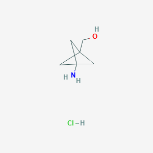 molecular formula C6H12ClNO B3249823 (3-Aminobicyclo[1.1.1]pentan-1-yl)methanol hydrochloride CAS No. 1980045-93-9