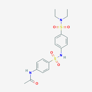 molecular formula C18H23N3O5S2 B324989 N-{4-[({4-[(diethylamino)sulfonyl]phenyl}amino)sulfonyl]phenyl}acetamide 