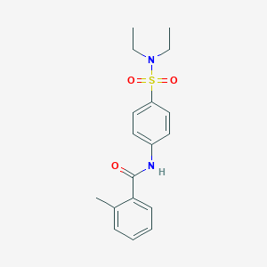 molecular formula C18H22N2O3S B324990 N-{4-[(diethylamino)sulfonyl]phenyl}-2-methylbenzamide 