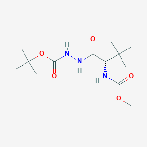 molecular formula C13H25N3O5 B3249906 (S)-tert-Butyl 2-(2-((methoxycarbonyl)amino)-3,3-dimethylbutanoyl)hydrazinecarboxylate CAS No. 198904-77-7