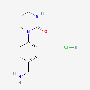 molecular formula C11H16ClN3O B3249926 1-[4-(Aminomethyl)phenyl]-1,3-diazinan-2-one hydrochloride CAS No. 1989672-59-4