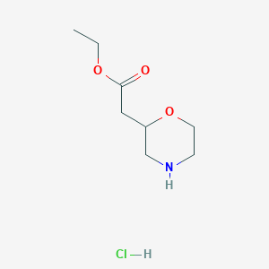 molecular formula C8H16ClNO3 B3249957 Ethyl 2-(morpholin-2-yl)acetate hydrochloride CAS No. 1992985-32-6