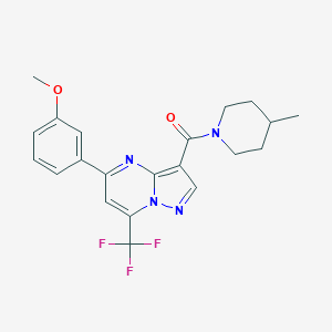 molecular formula C21H21F3N4O2 B324999 5-(3-Methoxyphenyl)-3-[(4-methylpiperidin-1-yl)carbonyl]-7-(trifluoromethyl)pyrazolo[1,5-a]pyrimidine 