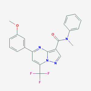 molecular formula C22H17F3N4O2 B325000 5-(3-methoxyphenyl)-N-methyl-N-phenyl-7-(trifluoromethyl)pyrazolo[1,5-a]pyrimidine-3-carboxamide 