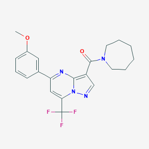 molecular formula C21H21F3N4O2 B325004 3-(Azepan-1-ylcarbonyl)-5-(3-methoxyphenyl)-7-(trifluoromethyl)pyrazolo[1,5-a]pyrimidine 