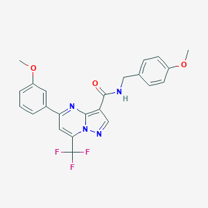 molecular formula C23H19F3N4O3 B325006 N-(4-methoxybenzyl)-5-(3-methoxyphenyl)-7-(trifluoromethyl)pyrazolo[1,5-a]pyrimidine-3-carboxamide 
