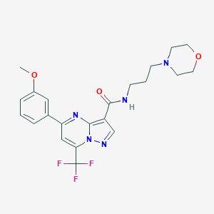 molecular formula C22H24F3N5O3 B325008 5-(3-methoxyphenyl)-N-(3-morpholin-4-ylpropyl)-7-(trifluoromethyl)pyrazolo[1,5-a]pyrimidine-3-carboxamide 