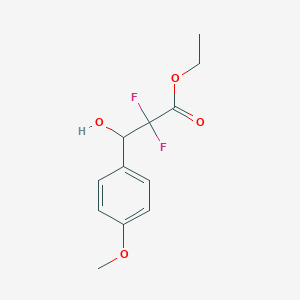 molecular formula C12H14F2O4 B3250086 2,2-二氟-3-羟基-3-(4-甲氧基苯基)丙酸乙酯 CAS No. 200501-07-1