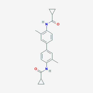 molecular formula C22H24N2O2 B325010 N-{4'-[(cyclopropylcarbonyl)amino]-3,3'-dimethyl[1,1'-biphenyl]-4-yl}cyclopropanecarboxamide 