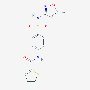 molecular formula C15H13N3O4S2 B325011 N-(4-{[(5-methylisoxazol-3-yl)amino]sulfonyl}phenyl)thiophene-2-carboxamide 
