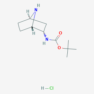 molecular formula C11H21ClN2O2 B3250136 tert-Butyl (1S,2S,4R)-7-azabicyclo[2.2.1]heptan-2-ylcarbamate hydrochloride CAS No. 2008714-28-9