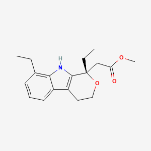 molecular formula C18H23NO3 B3250140 (S)-Methyl 2-(1,8-diethyl-1,3,4,9-tetrahydropyrano[3,4-b]indol-1-yl)acetate CAS No. 200880-31-5