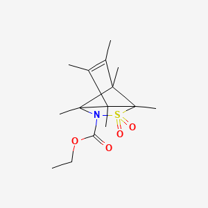 molecular formula C15H23NO4S B3250145 Ethyl 1,2,5,6,7,8-hexamethyl-3-thia-4-azatricyclo[3.3.0.02,6]oct-7-ene-4-carboxylate 3,3-dioxide CAS No. 20089-09-2